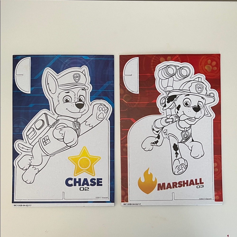Paw Patrol Coloring stand ups - Chase and Marshall with stickers